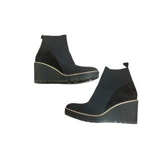 Eileen Fisher Black Wedge Ankle Shoes